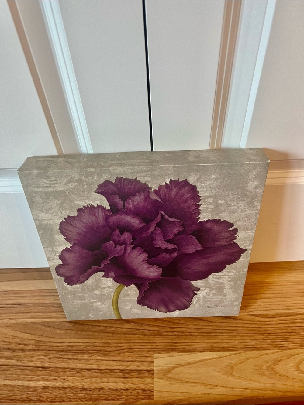 Purple Floral Wall Art Canvas - Decorative Bloom Print - Picture 4 of 9